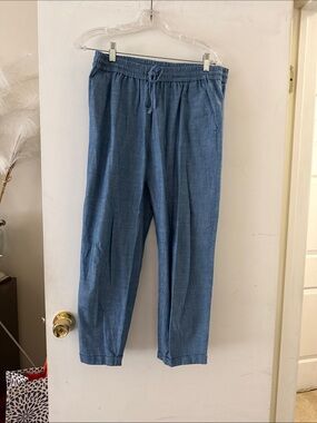 J. Crew Factory Blue Ankle-Length Drawstring Pants